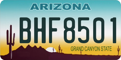AZ license plate BHF8501