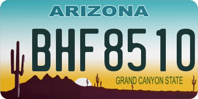 AZ license plate BHF8510