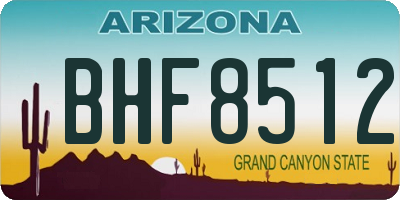 AZ license plate BHF8512
