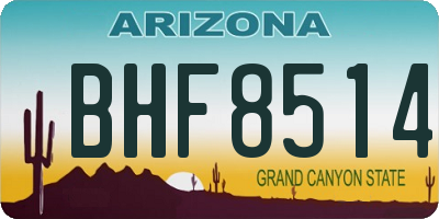 AZ license plate BHF8514