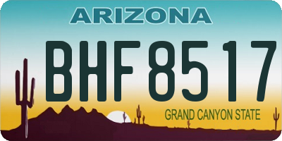 AZ license plate BHF8517