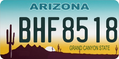 AZ license plate BHF8518