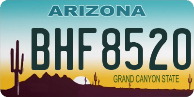 AZ license plate BHF8520