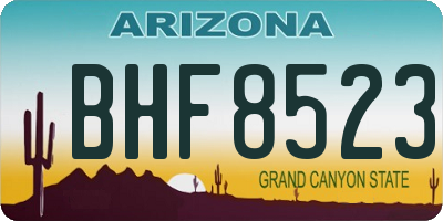 AZ license plate BHF8523