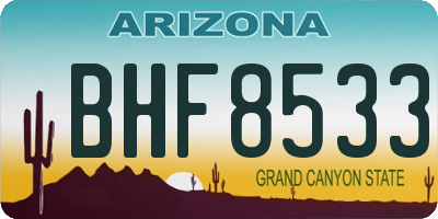AZ license plate BHF8533
