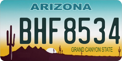 AZ license plate BHF8534