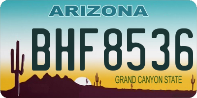 AZ license plate BHF8536