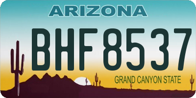 AZ license plate BHF8537