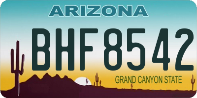 AZ license plate BHF8542