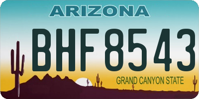 AZ license plate BHF8543