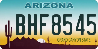 AZ license plate BHF8545