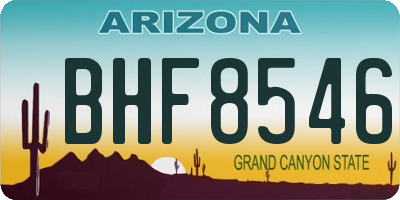 AZ license plate BHF8546