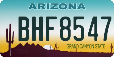 AZ license plate BHF8547