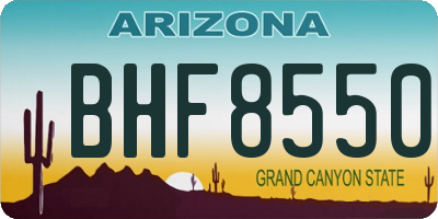 AZ license plate BHF8550