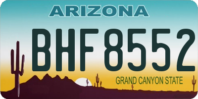 AZ license plate BHF8552