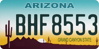 AZ license plate BHF8553