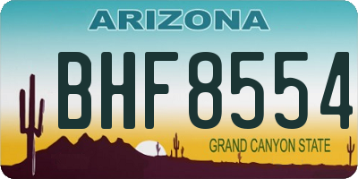 AZ license plate BHF8554