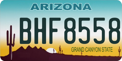 AZ license plate BHF8558