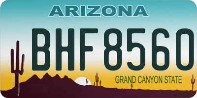 AZ license plate BHF8560