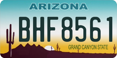 AZ license plate BHF8561