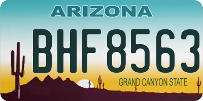 AZ license plate BHF8563