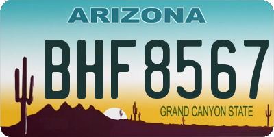 AZ license plate BHF8567