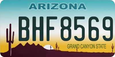 AZ license plate BHF8569