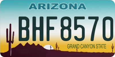 AZ license plate BHF8570
