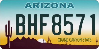 AZ license plate BHF8571