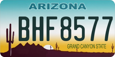AZ license plate BHF8577