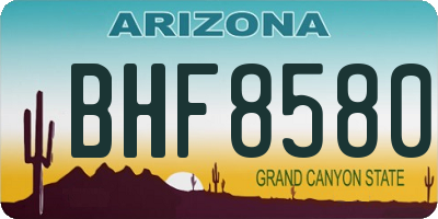AZ license plate BHF8580