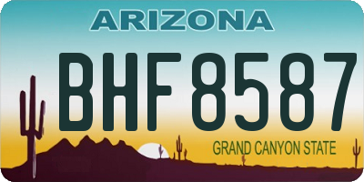 AZ license plate BHF8587