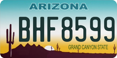 AZ license plate BHF8599