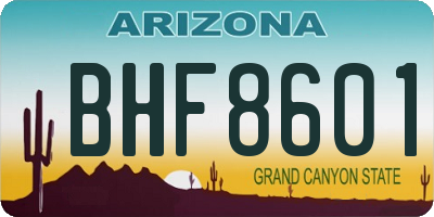 AZ license plate BHF8601