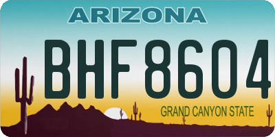 AZ license plate BHF8604