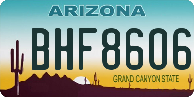 AZ license plate BHF8606