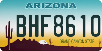 AZ license plate BHF8610