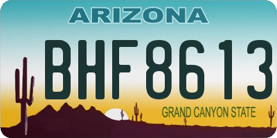 AZ license plate BHF8613