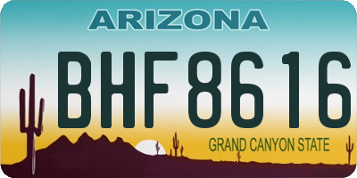 AZ license plate BHF8616
