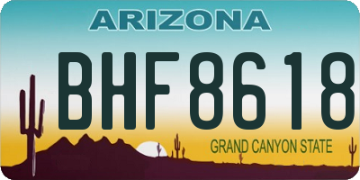 AZ license plate BHF8618