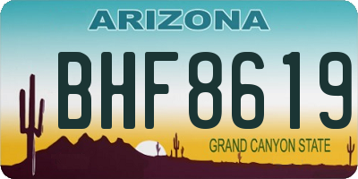 AZ license plate BHF8619