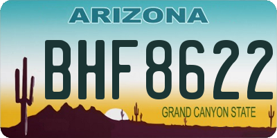 AZ license plate BHF8622