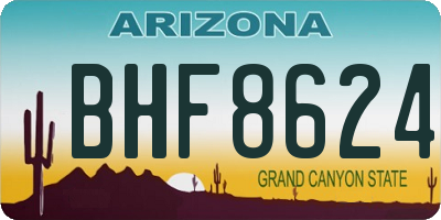 AZ license plate BHF8624
