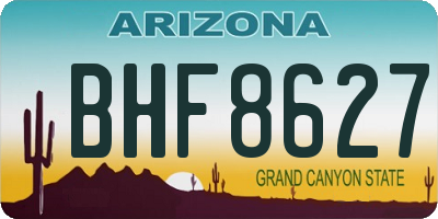 AZ license plate BHF8627