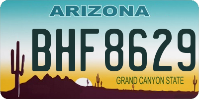 AZ license plate BHF8629