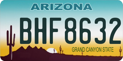 AZ license plate BHF8632