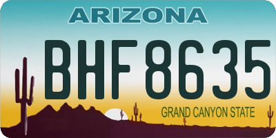 AZ license plate BHF8635