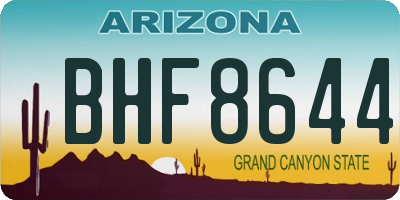 AZ license plate BHF8644