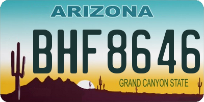 AZ license plate BHF8646