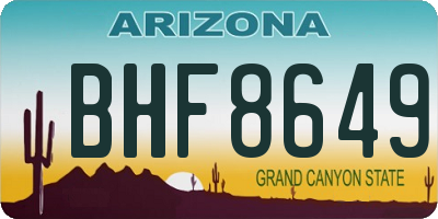 AZ license plate BHF8649
